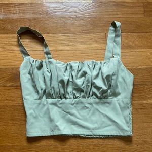 Green ruched bust cami top